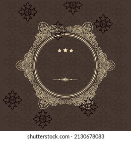 Decorative frame rectangular background with Ornamental golden design, Royal black golden copy space, Vector