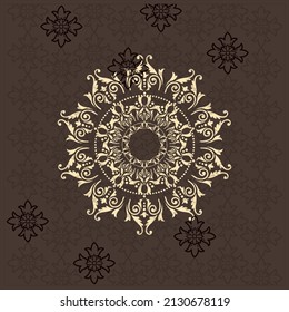 Decorative frame rectangular background with Ornamental golden design, Royal black golden copy space, Vector
