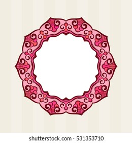 Dekorative Rahmenfarbe Rot, Circular Ornament Design Element.