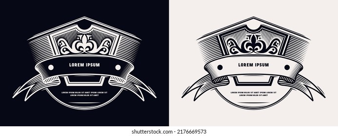 Decorative frame in retro style for your design. Vector illustration