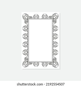 Marco decorativo. Marco decorativo retro, adorno rectangular vintage y borde ornamental. Marco de boda decorativo, borde de imagen del museo antiguo o separador deco
