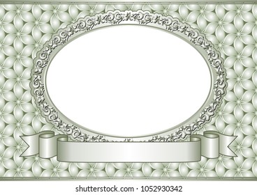 decorative frame and ribbon