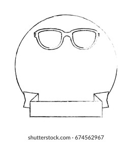 decorative frame with ribbon icon