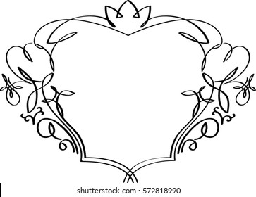 Decorative frame, romantic for a card, invitation for wedding