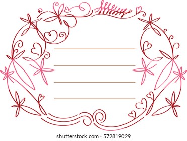 Decorative frame, romantic for a card, invitation for wedding