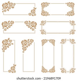 Marco decorativo con tema rosa.un banner alargado horizontalmente.un banner alargado verticalmente.un banner que es bueno usar como título.un marco de título que es bueno para escribir en un formulario.frames para título