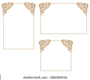 Decorative frame with rose theme.A frame that gave a change in size to the same design.Good frame for a4 size paper.Certificate frame.