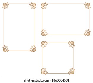 Decorative frame with rose theme.A frame that gave a change in size to the same design.Good frame for a4 size paper.Certificate frame.