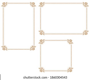 Decorative frame with rose theme.A frame that gave a change in size to the same design.Good frame for a4 size paper.Certificate frame.
