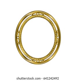 Decorative frame of a round form of golden color with finishing on an internal circle, the vector image
