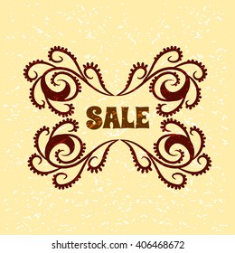 Decorative frame. Sale banner. Vector illustration.