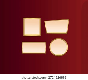 Conjunto de marco decorativo con fondo beige y acentos dorados