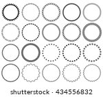 Decorative frame set.  Collection of vector circle patterns. Blank elements for holiday design. Border decoration for greeting cards, invitations. Black round labels isolated on white background.