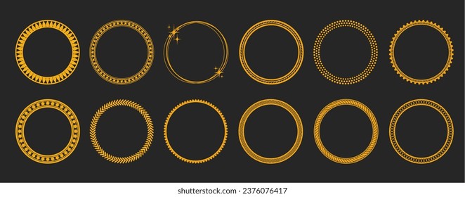 decorative frame set , vintage circle frame ,vector frame, ornament frame line geometric luxury frames , wedding banner label card geometric background vector illustration
