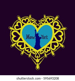 Decorative frame in the shape of heart