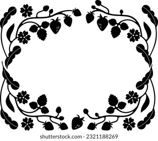 Decorative frame with a simple retro mango silhouette. Easy-to-use graphic templates. It consists of mangos, flowers, buds and leaves. It will be gorgeous if you use it when making a round frame.