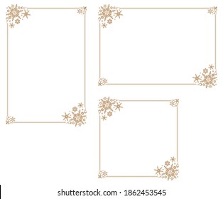 Decorative frame with snowflake theme.Decorative frame with winter theme.A frame that gave a change in size to the same design.Good frame for a4 size paper.Certificate background.