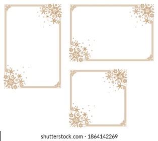 Decorative frame with snowflake theme.Decorative frame with winter theme.A frame that gave a change in size to the same design.Good frame for a4 size paper.Certificate background.