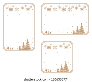 Decorative frame with snowflake theme.Decorative frame with winter theme.A frame that gave a change in size to the same design.Good frame for a4 size paper.Certificate background.