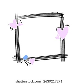 Decorative frame with soft colors and playful elements adding charm to various designs and messages