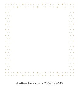 Decorative frame from stars and dots. Vector illustration for celebration, decoration, party, holiday. Creative, festive, vector illustration, isolated on white. Blank, certificate, empty album page. 
