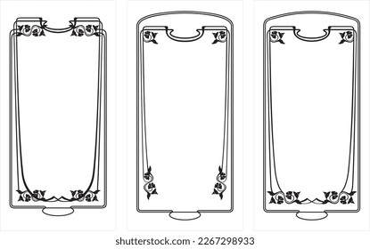 Decorative frame in the style of art nouveau. Designed for various design purposes.