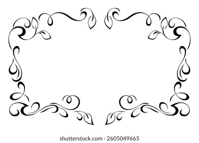 decorative frame with stylized leaves and ornate pattern; graphic design