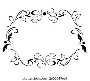 decorative frame with stylized leaves and ornate pattern; graphic design