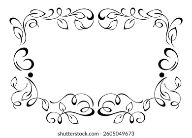 decorative frame with stylized leaves and ornate pattern; graphic design