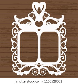 decorative frame with swans