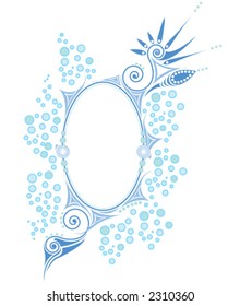 Decorative frame with swirling design, vector, illustration