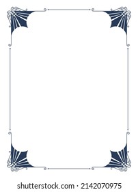 Decorative frame with swirls corners. Elegance border design. Linear contour for wedding or greeting banner. Isolated vector illustration