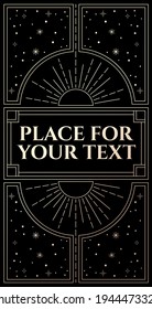 decorative frame for text with abstract cosmic, mystic and abstract elements