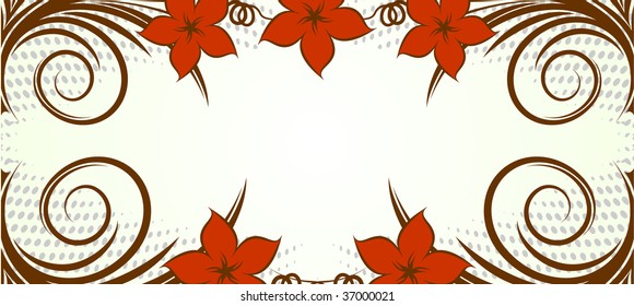 Decorative frame for text with flowers.
