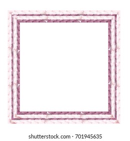 Decorative frame of texture like quadrangular pink diamond, frame, vector data