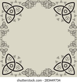 Decorative frame from trefoil shown on background.