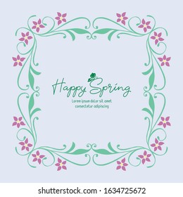 Decorative frame with unique leaves and flower, for happy spring invitation card design. Vector