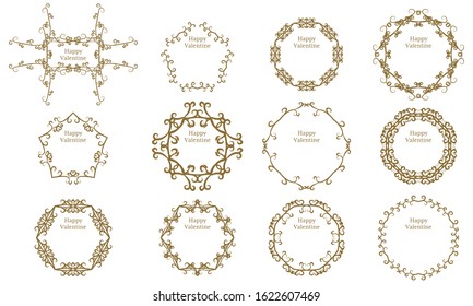 Decorative frame with Valentine characters