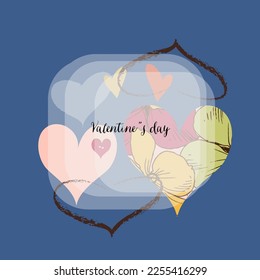 Decorative frame for Valentine's Day with space for text