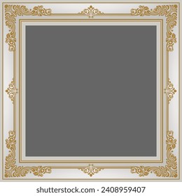 Decorative frame, vector design, diploma, certificate template, title page, menu, geometric and floral ornament.
