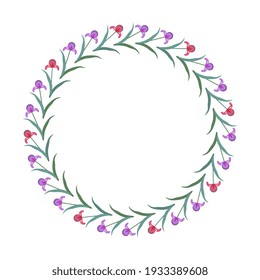 Decorative frame with vector flowers