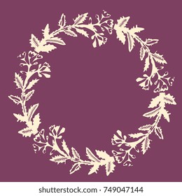 Decorative frame with vector flowers
