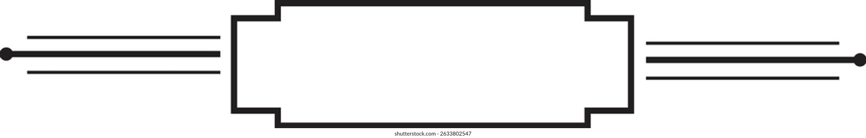 Decorative Frame Vector – Retro Border Label with Lines and Dots for Banner or Title Design