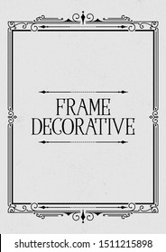 Decorative frame vintage art-deco classic ornament certificate blank a4 vector scalable proporsion