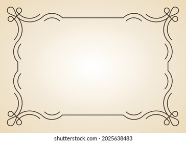 Decorative frame. Vintage calligraphic antique border. Ornate calligraph rectangle frame filigree floral ornaments for framed certificate template