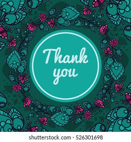 Decorative frame with vintage flower. Floral form from lines for backdrops design. Hand-drawn vector illustration. Pattern for greeting cards, scrapbooking, print, gift wrap.