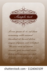 decorative frame in vintage style with beautiful filigree and retro border for premium invitation cards or luxury certificate on ancient background, ornament vector