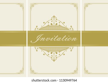 decorative frame in vintage style with beautiful filigree and retro border for premium invitation or wedding card on ancient background, ornament vector