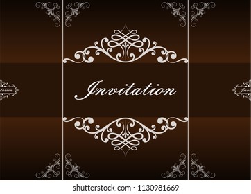 decorative frame in vintage style with beautiful filigree and retro border for premium invitation or wedding card on ancient background, luxury postcard, ornament vector