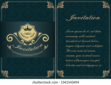 decorative frame in vintage style with beautiful filigree and retro border for premium invitation or wedding card on ancient background, luxury postcard, ornament vector